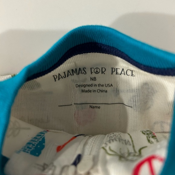 Pajamas for Peace Recycle Print Baby Neutral Organic Coverall - Picture 3 of 6